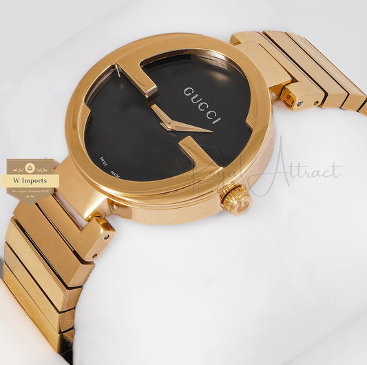 LATEST COLLECTION YELLOW GOLD WITH BLACK DIAL UNISEX WATCH