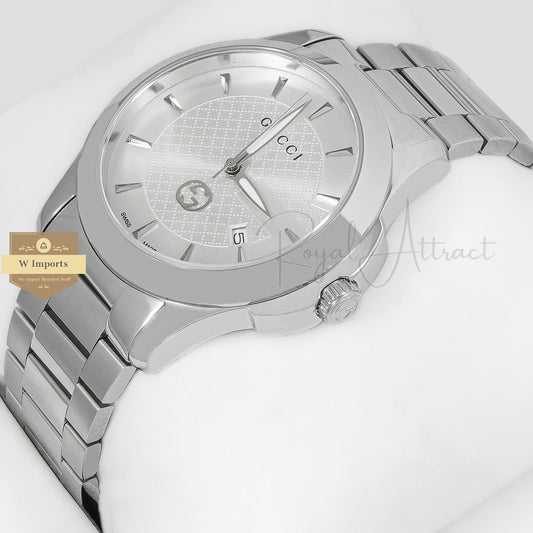 LATEST COLLECTION ALL SILVER STAINLESS STEEL WITH DIAL CHAIN WATCH