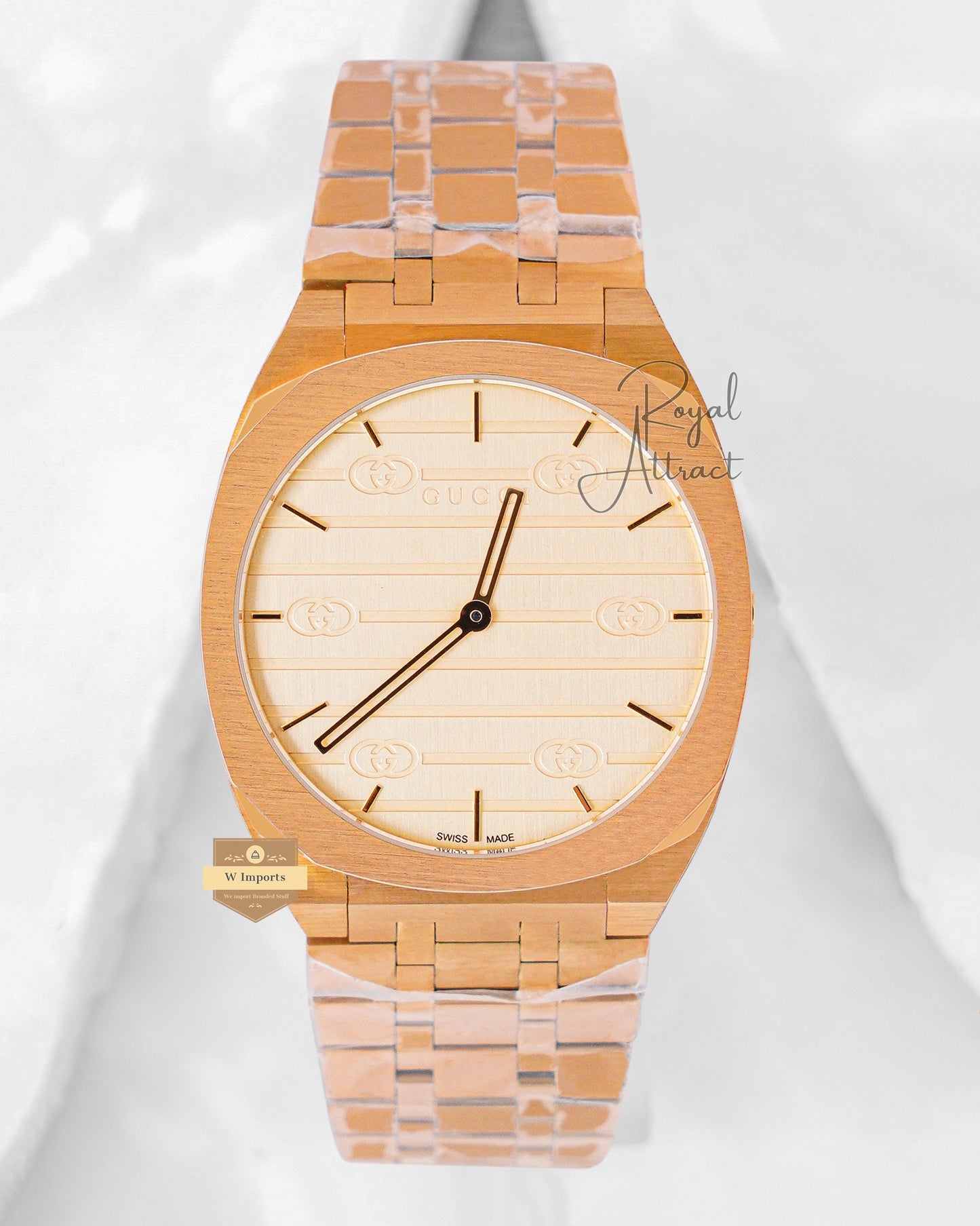 Latest Collection All Yellow Gold With Dial Chain Watch