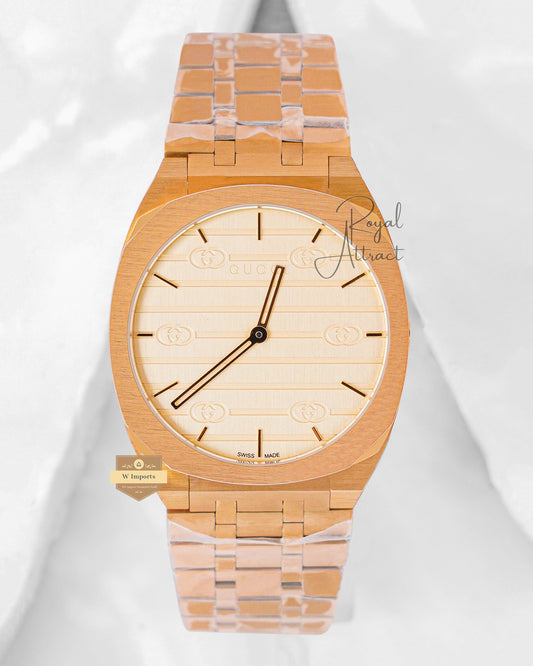 Latest Collection All Yellow Gold With Dial Chain Watch