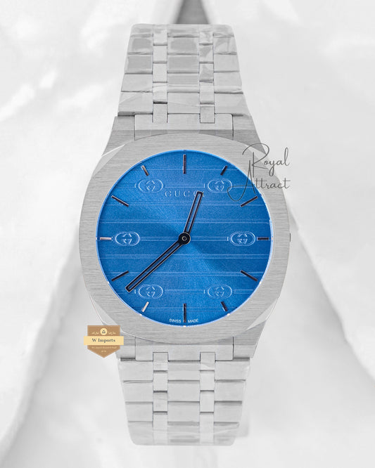 Latest Collection Silver With Blue Dial Chain Watch