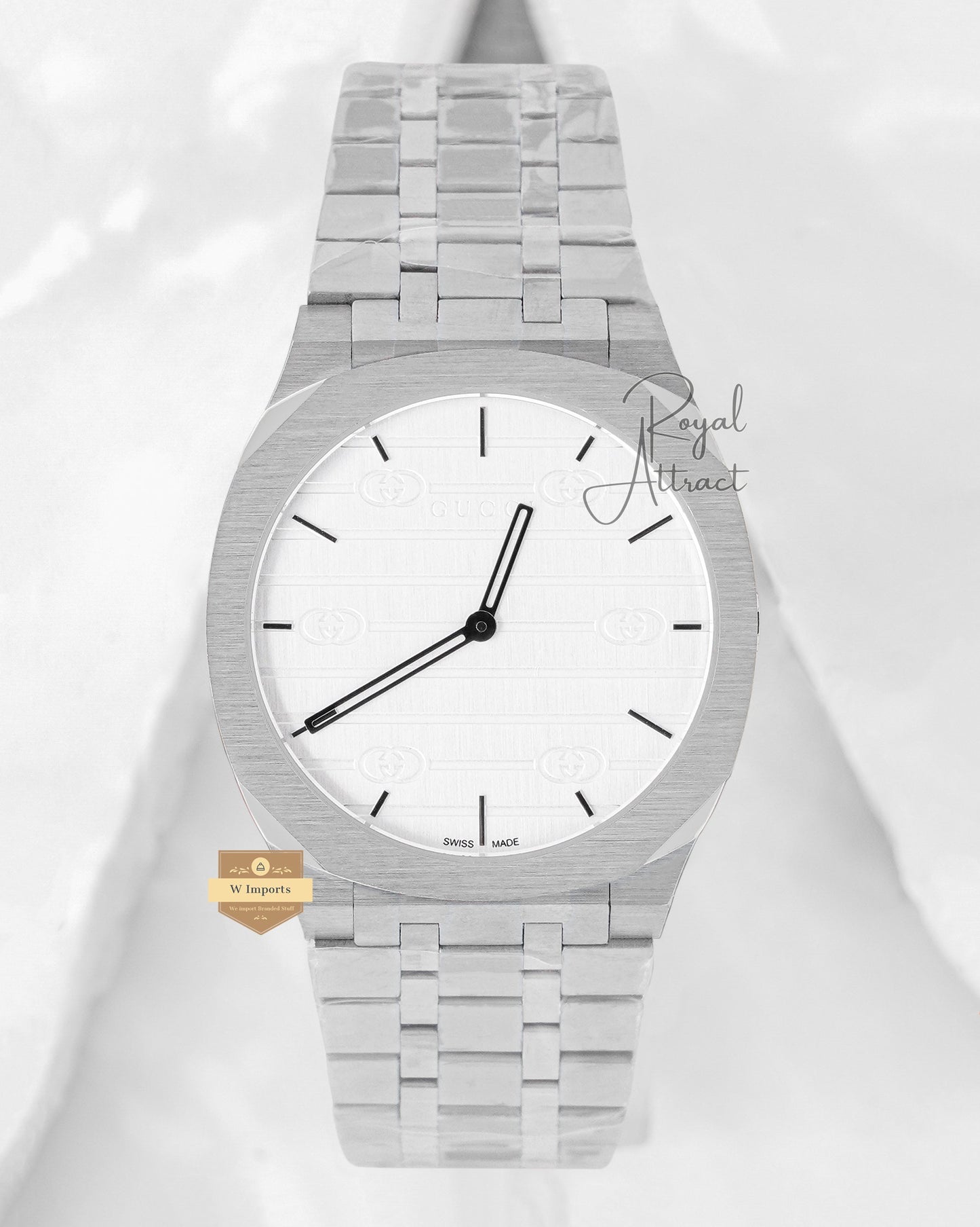 Latest Collection Silver With White Dial Chain Watch