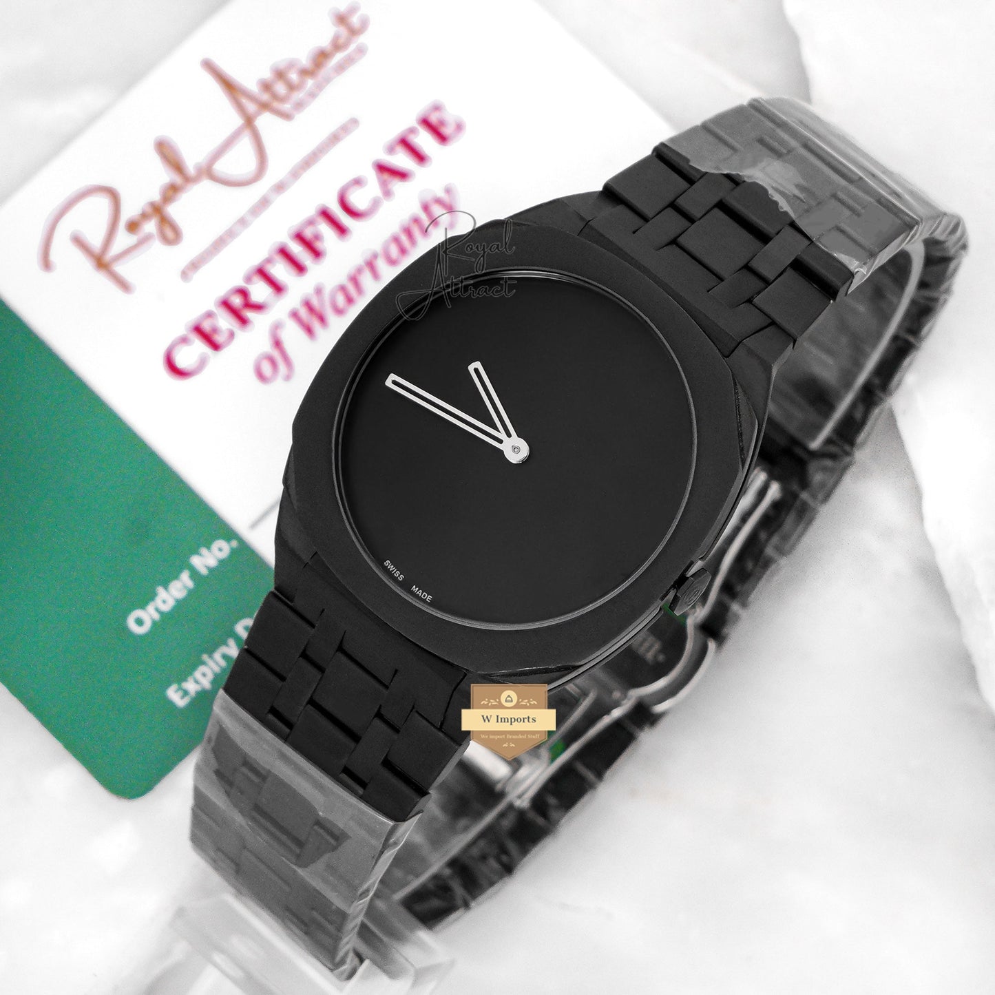Latest Collection All Black Stainless Steel Watch
