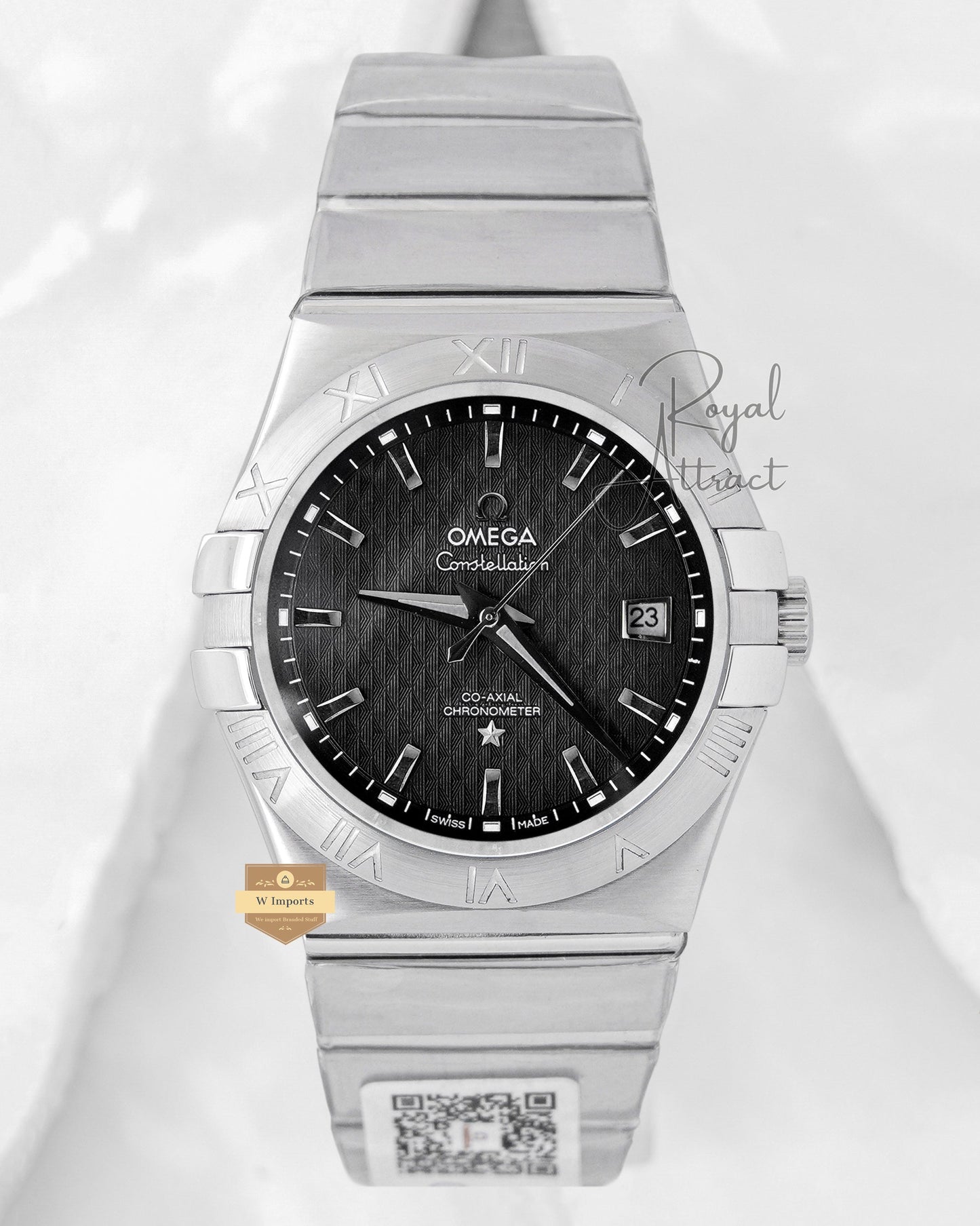 Latest Collection Silver With Texture Black Dial Automatic Chain Watch