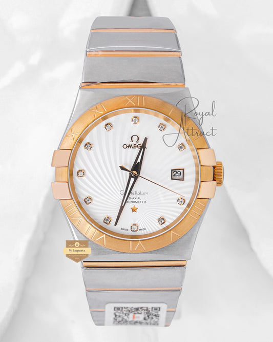 Latest Collection Two Tone Yellow Gold With White Dial Chain Watch