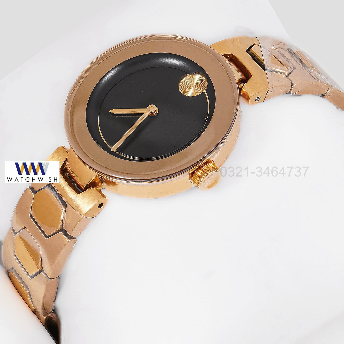 LATEST COLLECTION YELLOW GOLD WITH BLACK DIAL LADIES WATCH