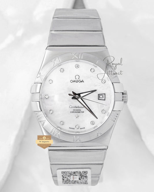 Latest Collection Silver With Marble Dial Stone Figure Chain Watch