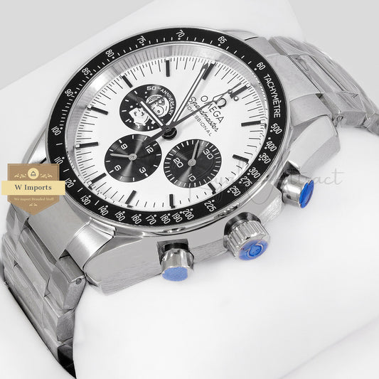 LATEST COLLECTION CHRONOGRAPH SILVER WITH WHITE DIAL CHAIN WATCH