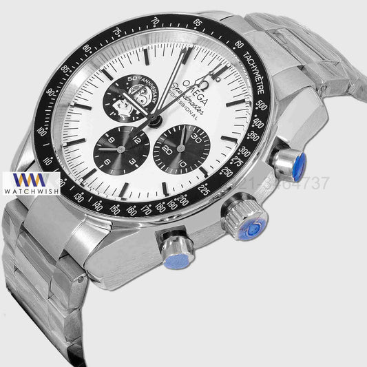 LATEST COLLECTION CHRONOGRAPH SILVER WITH WHITE DIAL CHAIN WATCH