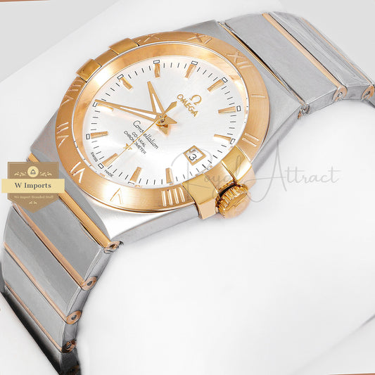 Latest Collection 38mm Two Tone Yellow Gold With White Dial Watch For Men