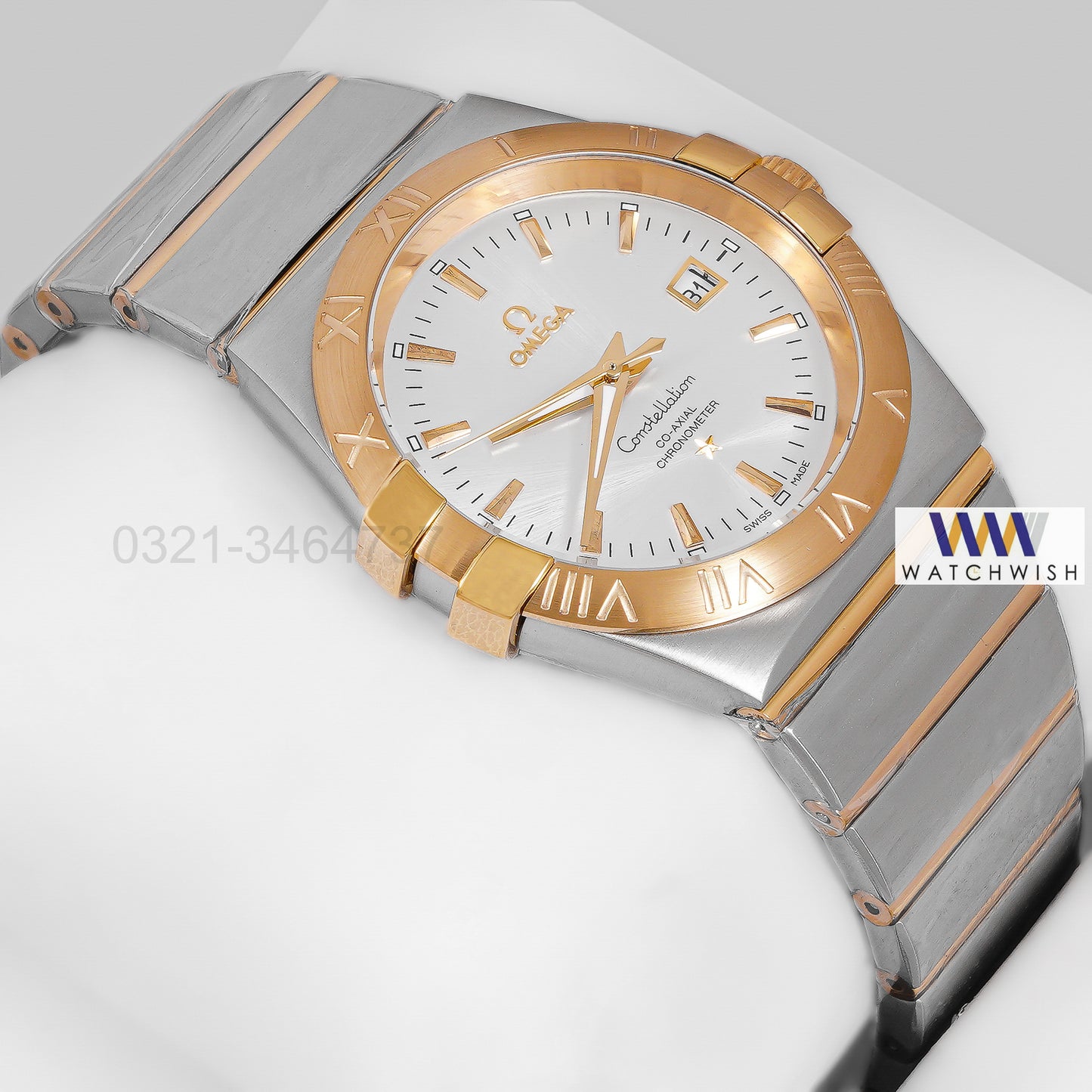 Latest Collection Two Tone Yellow Gold With White Dial Watch