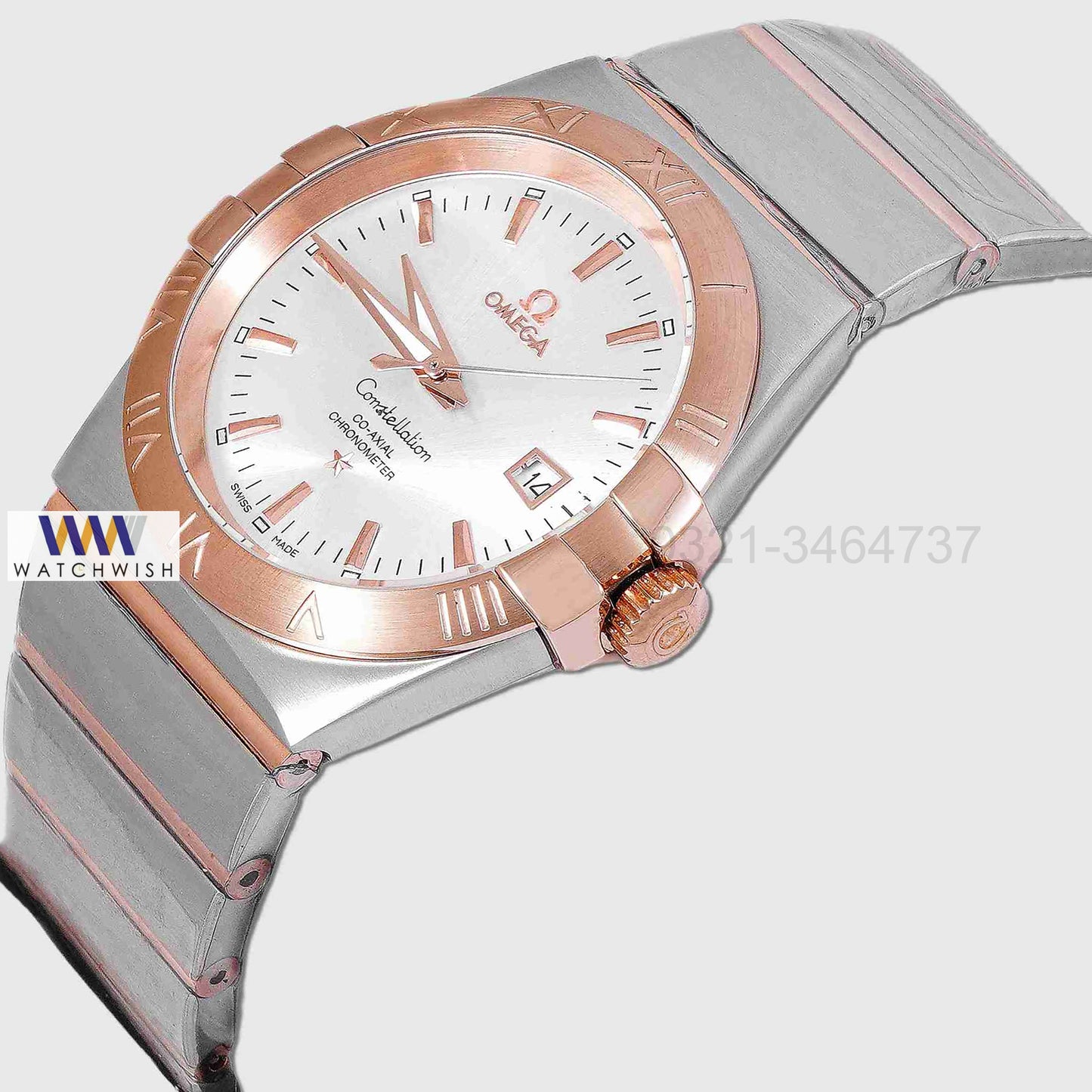 Latest Collection Two Tone Rose Gold With White Dial Watch