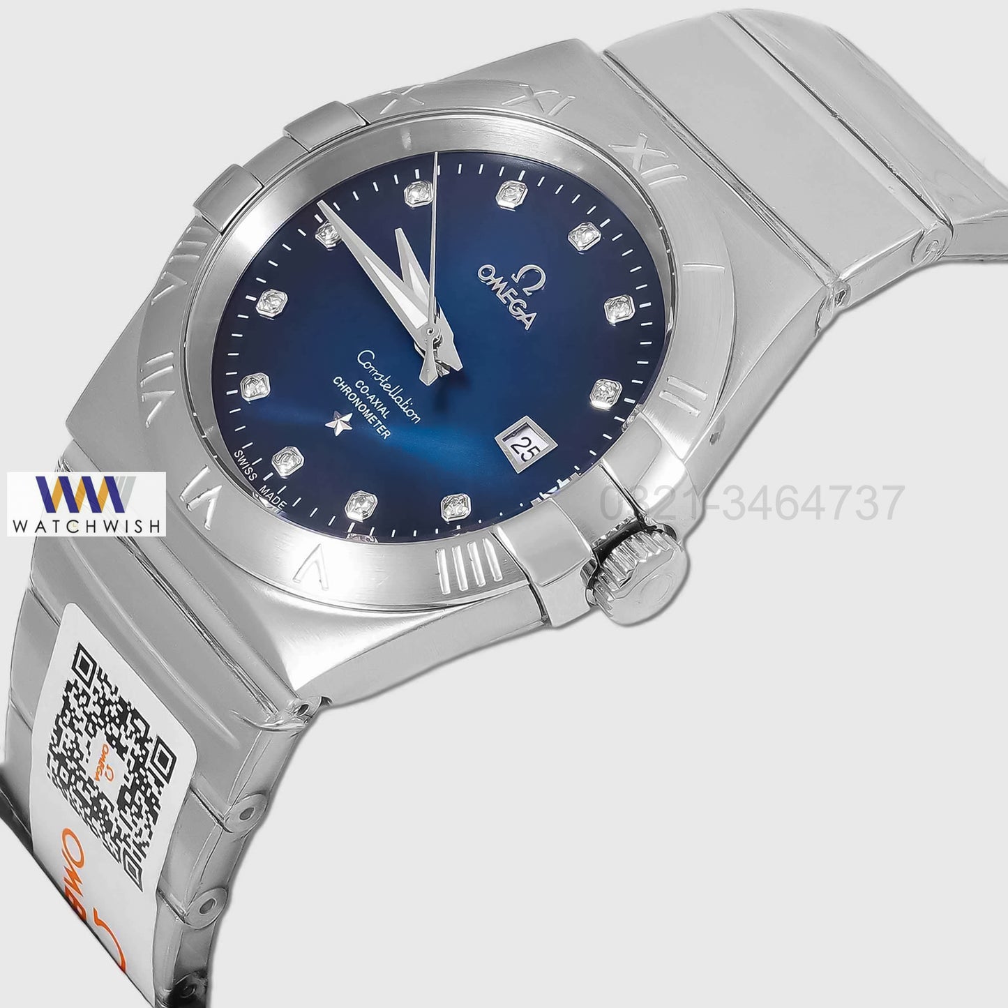 Latest Collection Silver With Blue Dial & Stone Figure