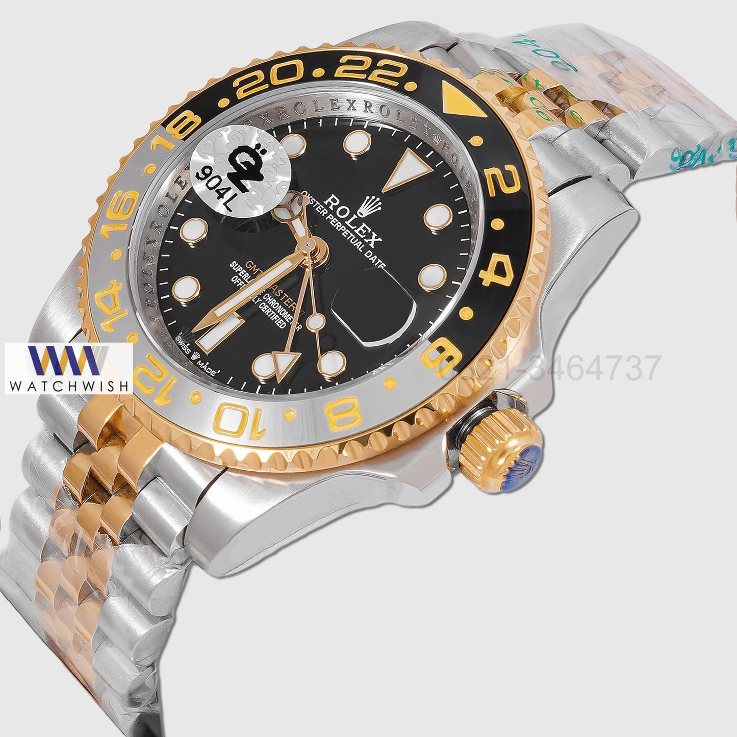 Latest Collection GMT 40 Two Tone Yellow Gold With Black Dial Automatic Watch Oz Made