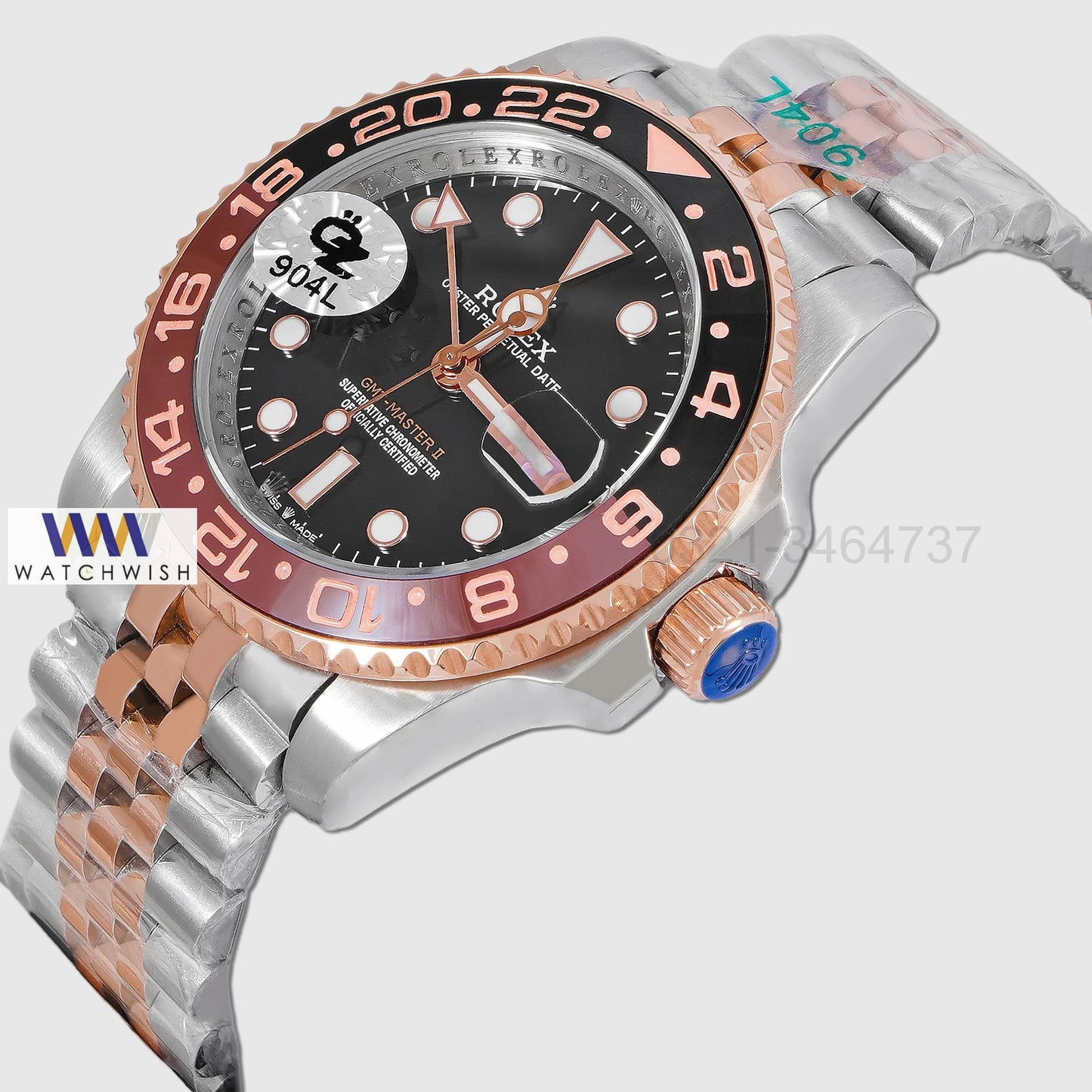 Latest Collection GMT 40 Two Tone Rose Gold With Black Dial Automatic Watch Oz Made