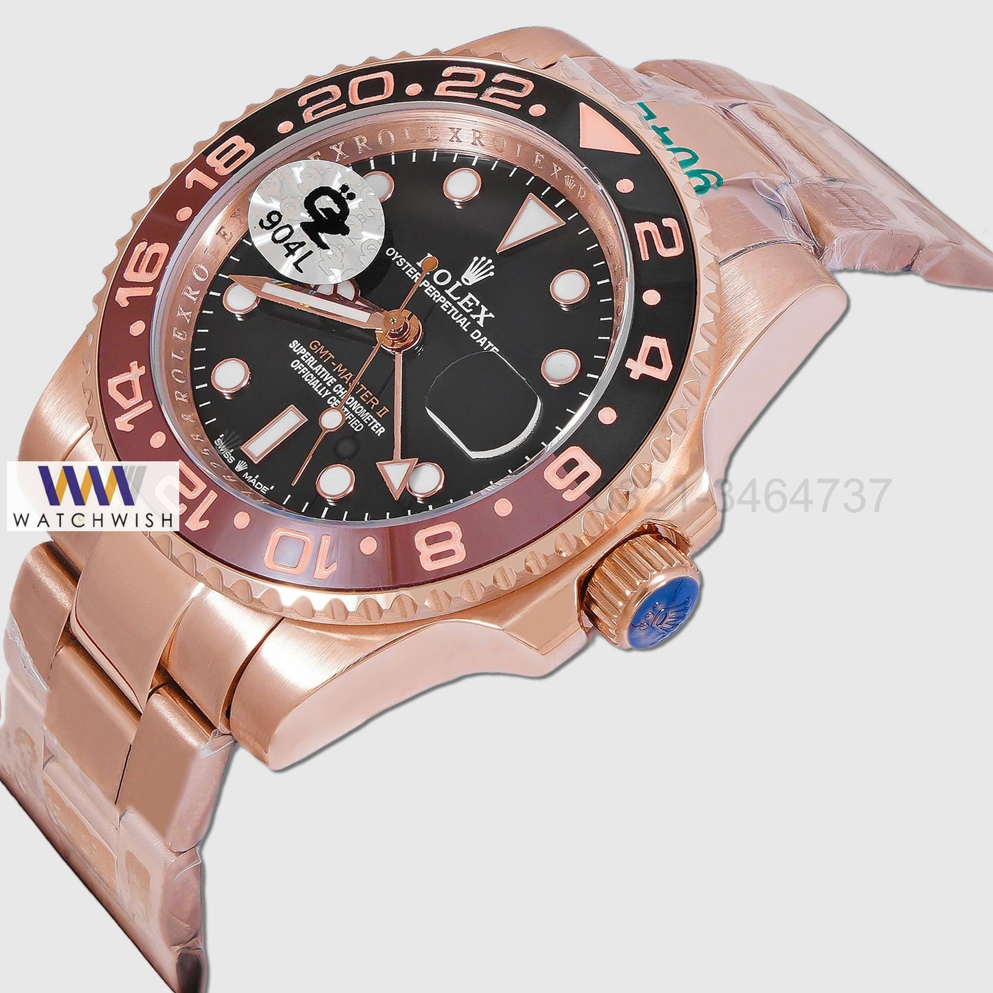 Latest Collection GMT 40 Rose Gold With Black Dial Automatic Watch Oz Made