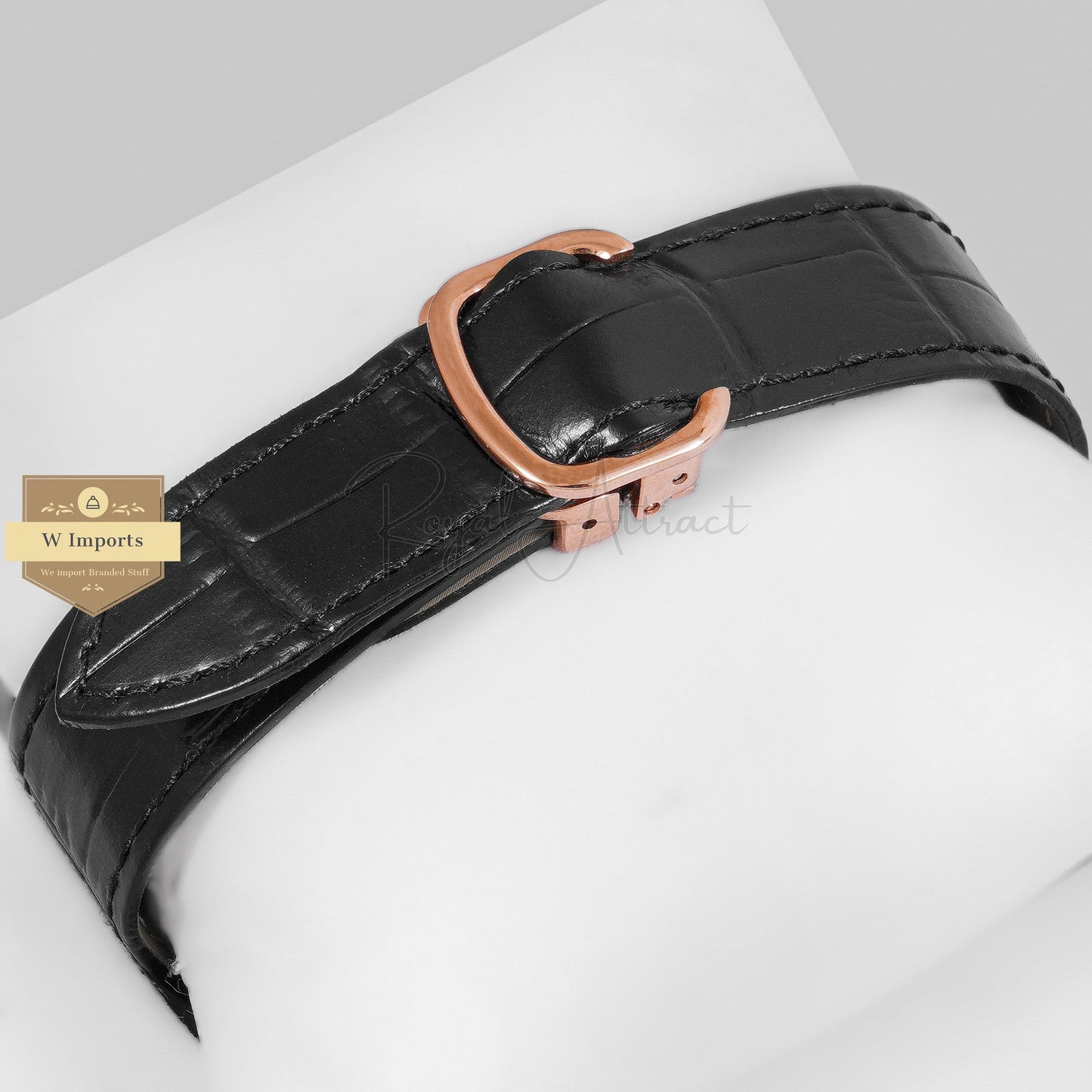 Latest Collection Chronograph Rose Gold Case With Silver Dial Strap Watch