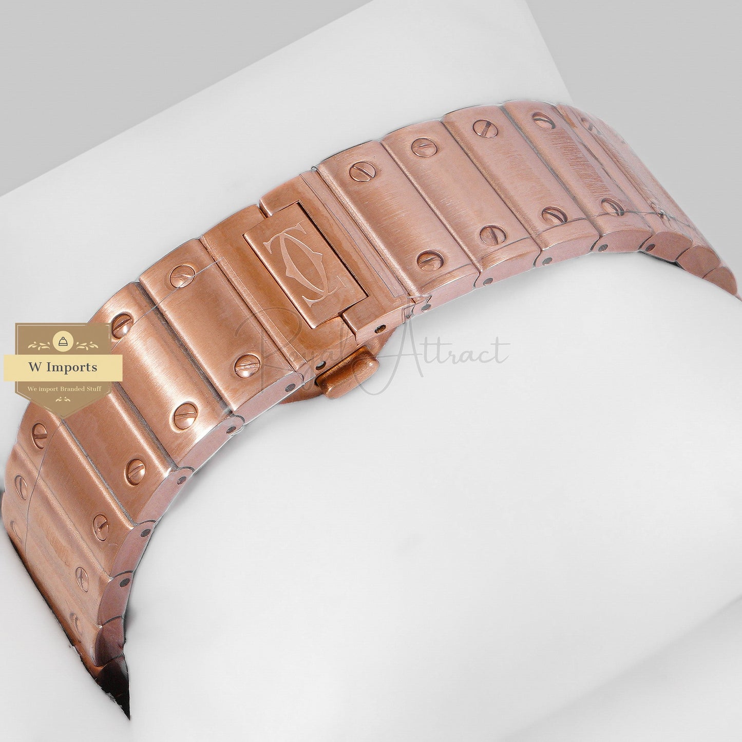 Latest Collection Chronograph Rose Gold With Black Dial Chain Watch