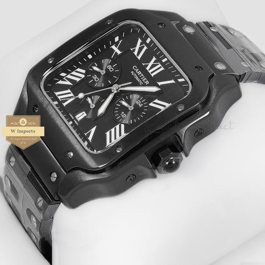 Latest Collection Chronograph All Black Case With Dial Chain Watch
