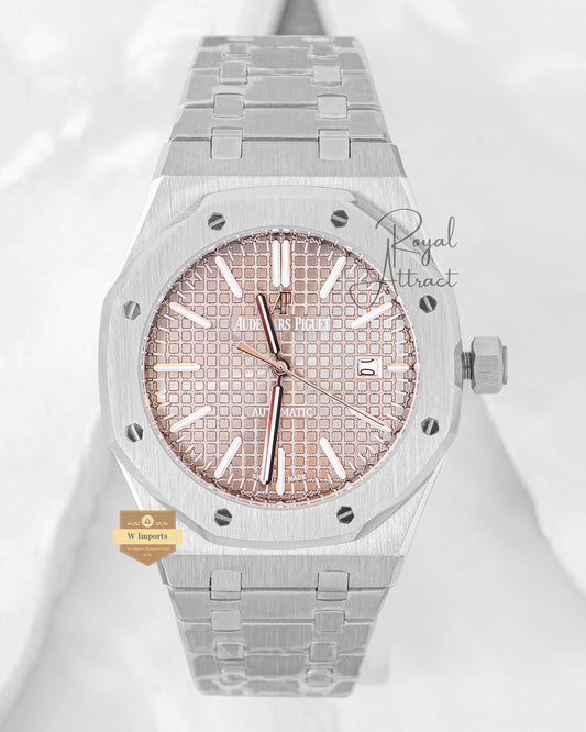 Latest Collection Silver With Salmon Dial Automatic Watch