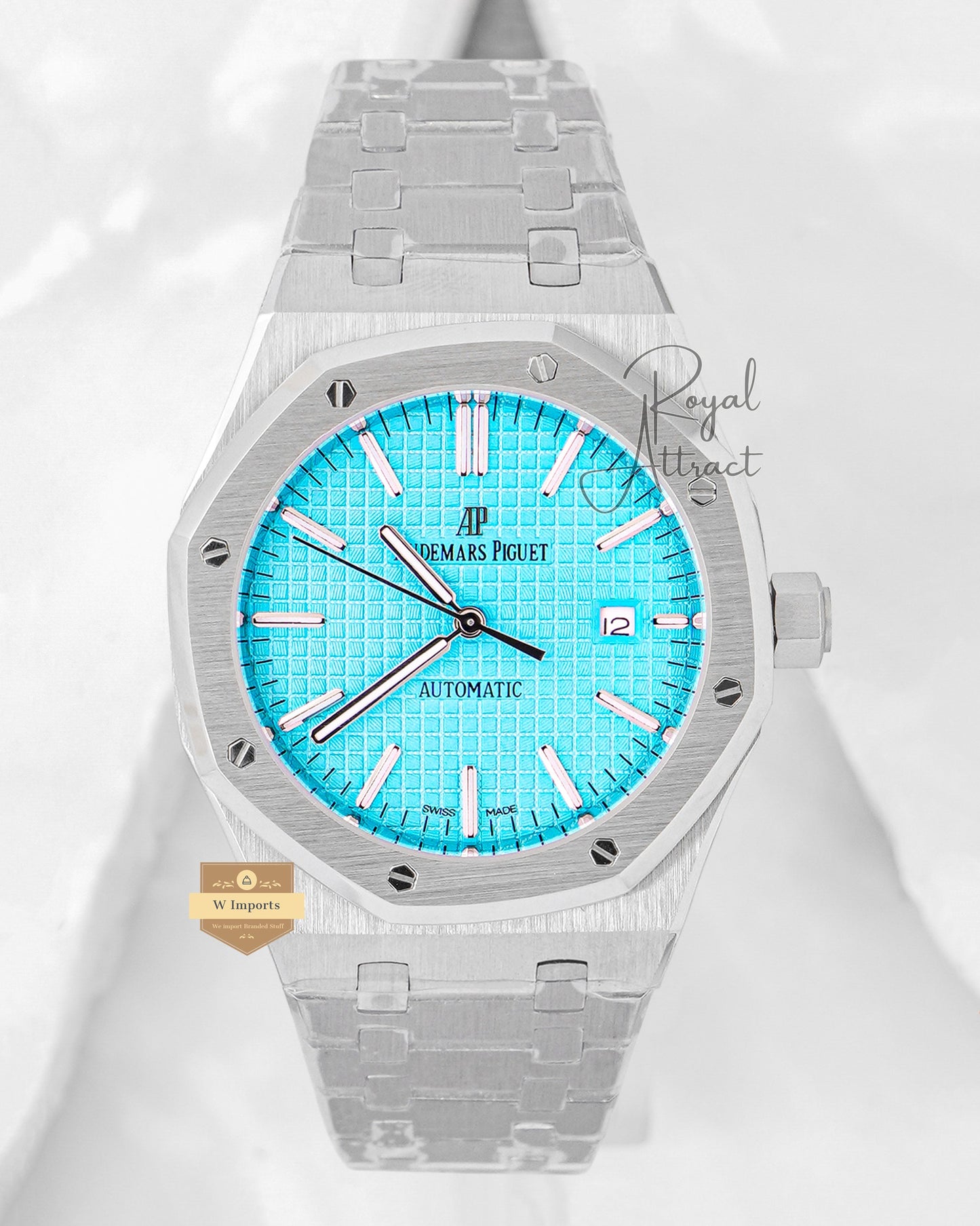 Latest Collection Silver With Tiffany Texture Dial Automatic Watch