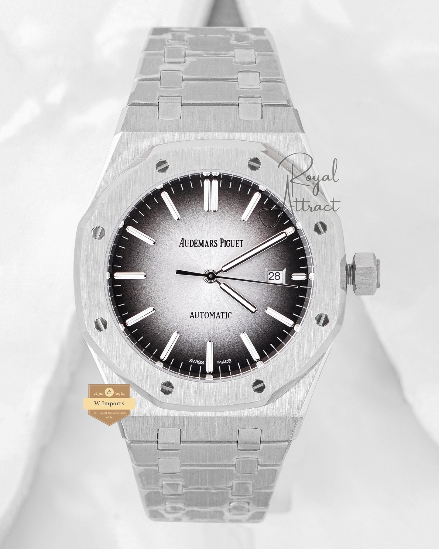 Latest Collection Silver With Smoky Gray Dial Automatic Watch