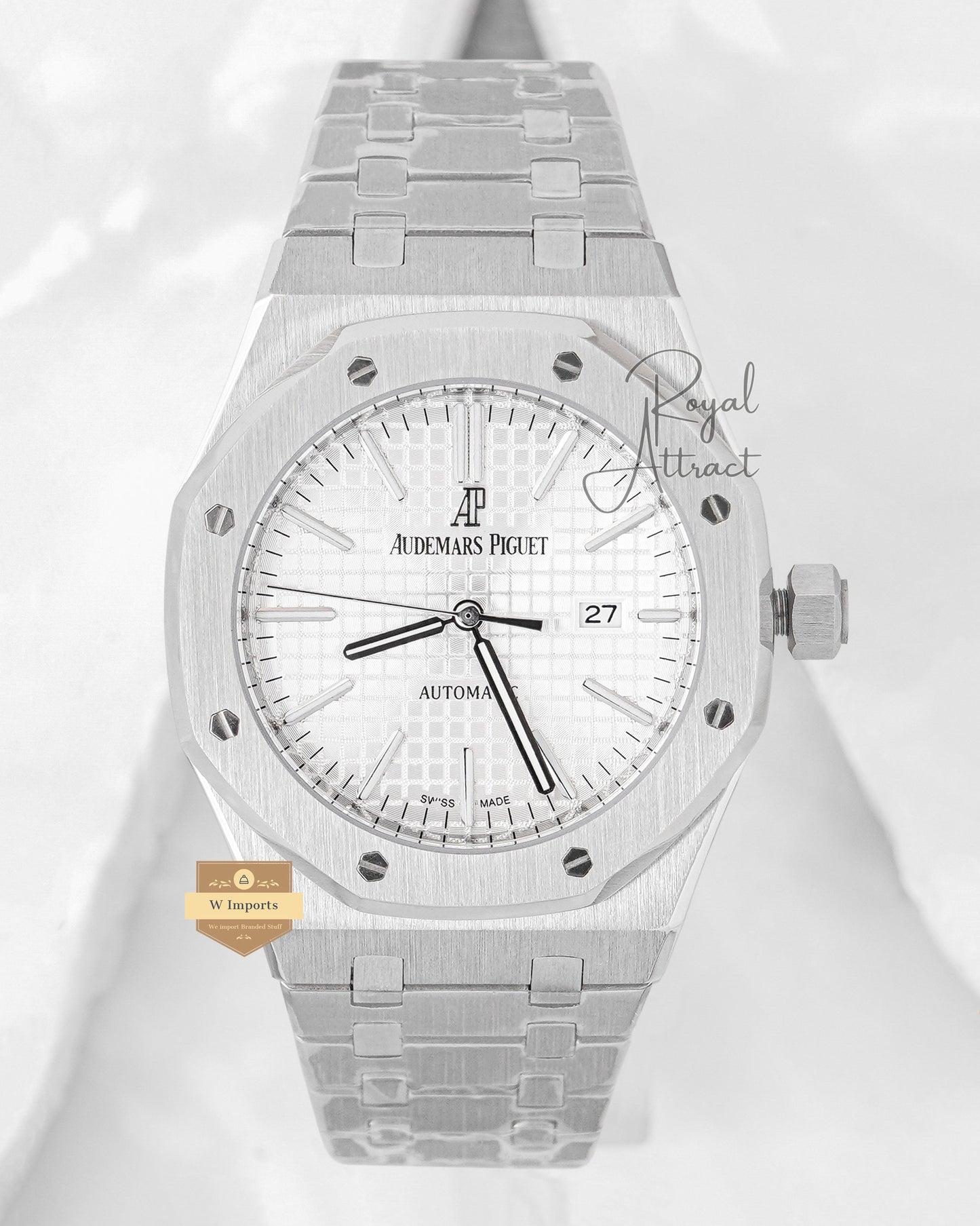 Latest Collection All Silver With Texture Dial Automatic Watch