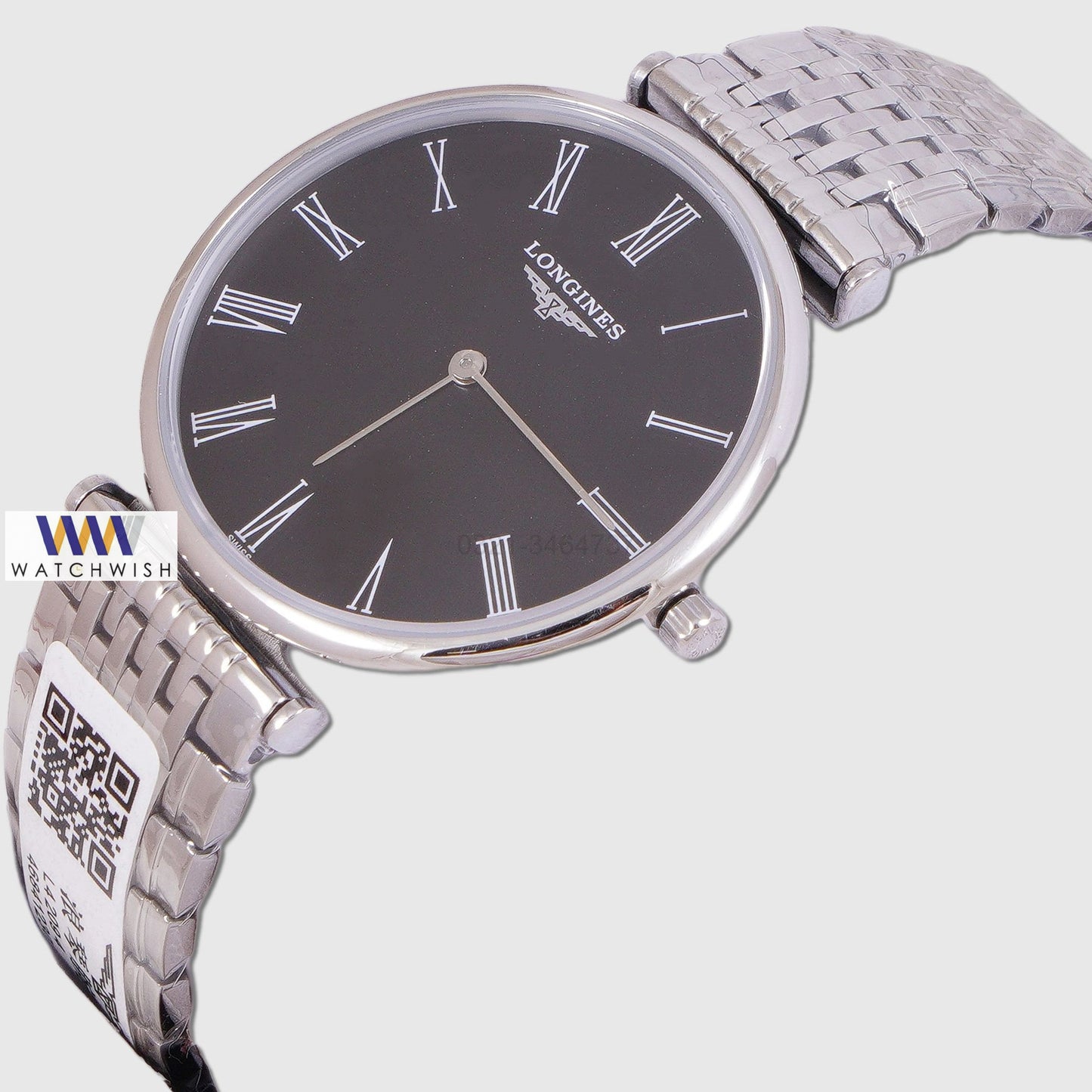 Latest Collection Silver With Black Dial Chain Watch