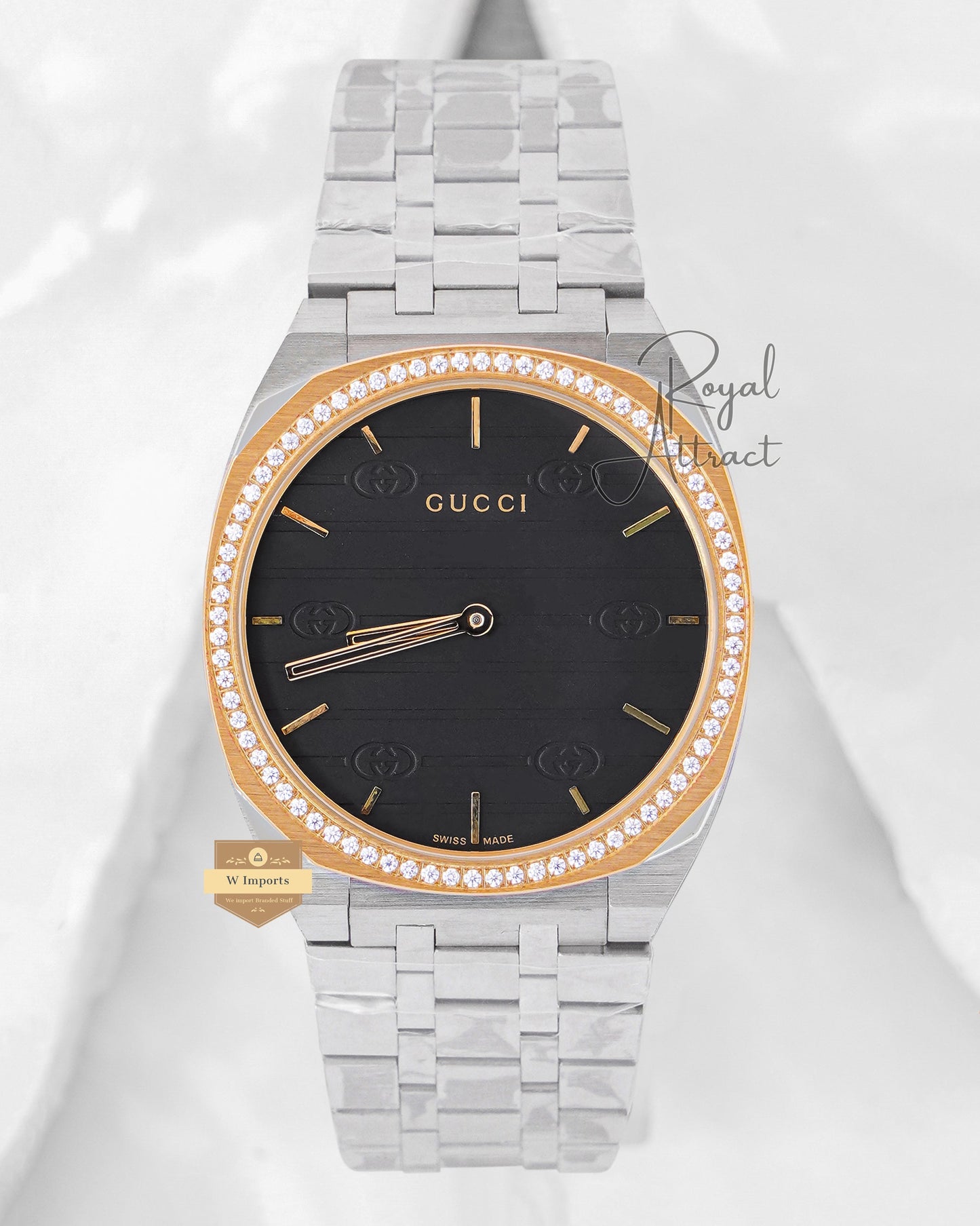 Latest Collection Silver Chain With Black Dial Chain Watch