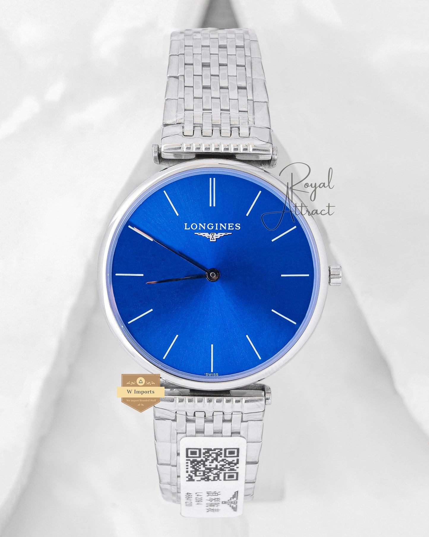 Latest Collection Silver With Blue Dial Slim Watch For Men