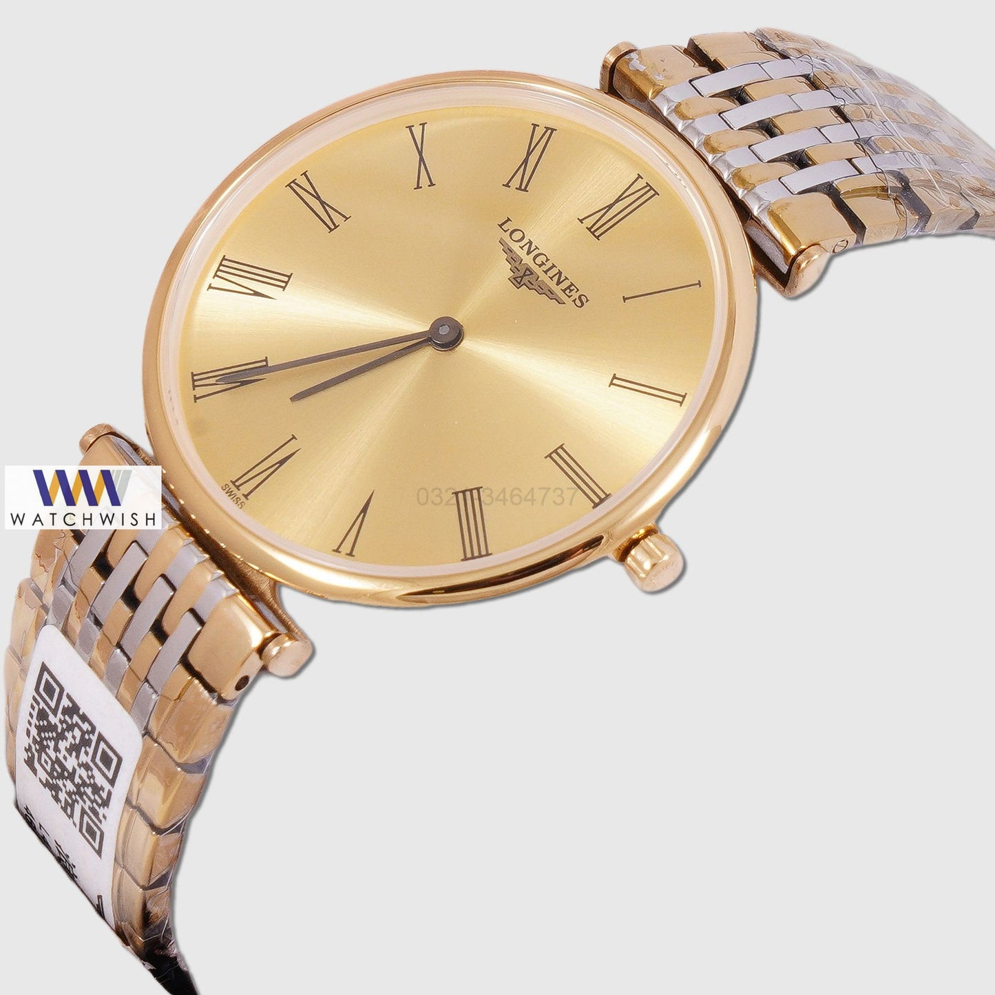 Latest Collection Two Tone Yellow Gold With Dial Chain Watch