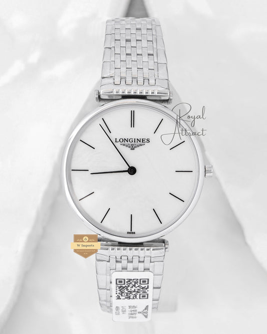 Latest Collection Silver With Mother of pearl Dial Slim Watch For Men