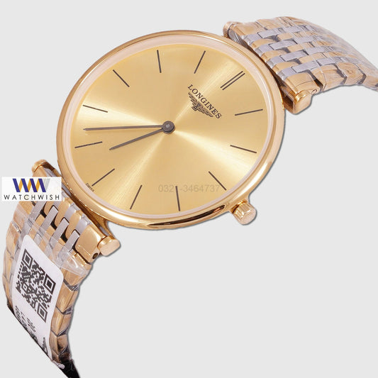 Latest Collection Two Tone Yellow Gold With Dial Chain Watch