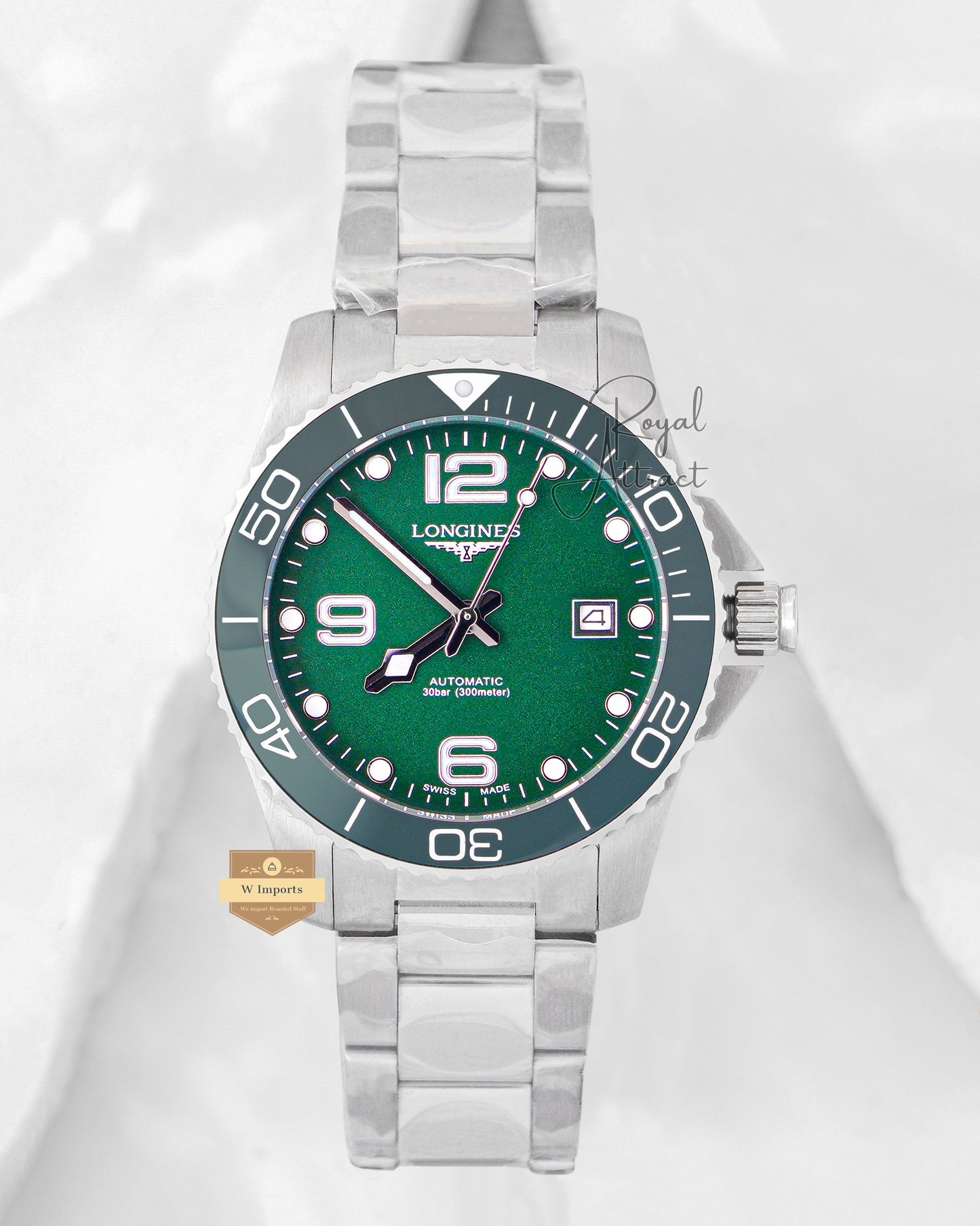 LATEST COLLECTION SILVER WITH GREEN DIAL & BEZEL AUTOMATIC WATCH