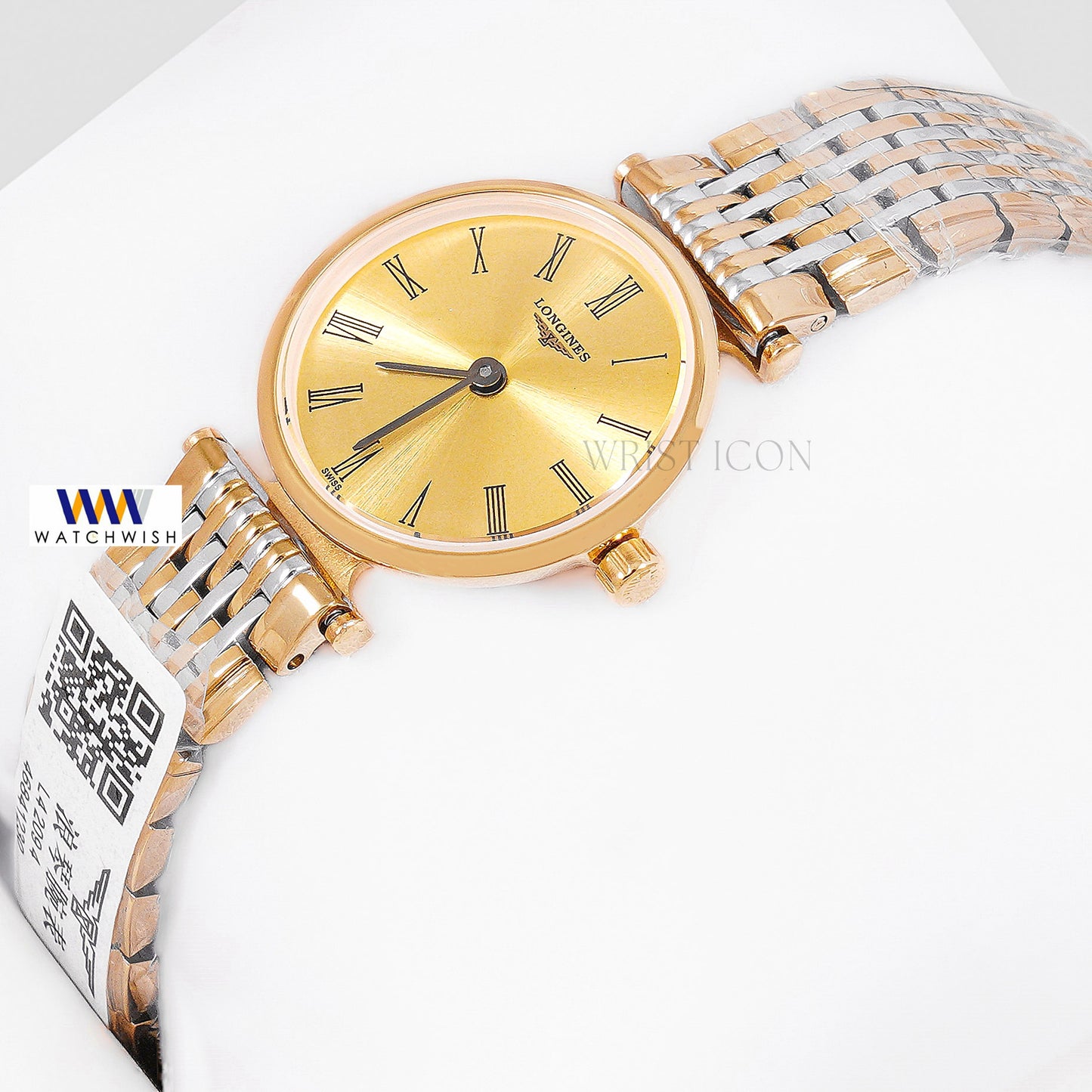 Latest Collection Two Tone Yellow Gold With Dial Chain Ladies Watch