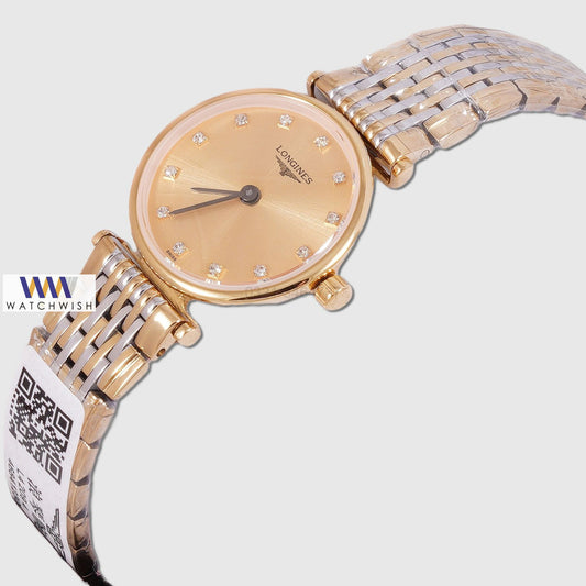 Latest Collection Two Tone Yellow Gold With Dial Chain Ladies Watch