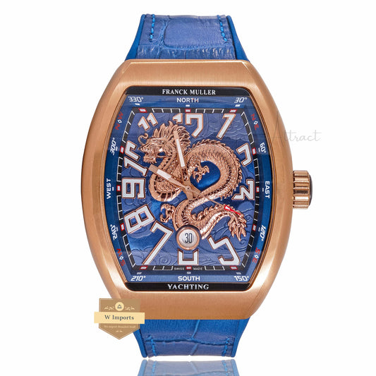 LATEST COLLECTION DRAGON DIAL ROSE GOLD CASE WITH BLUE PVC STRAP
