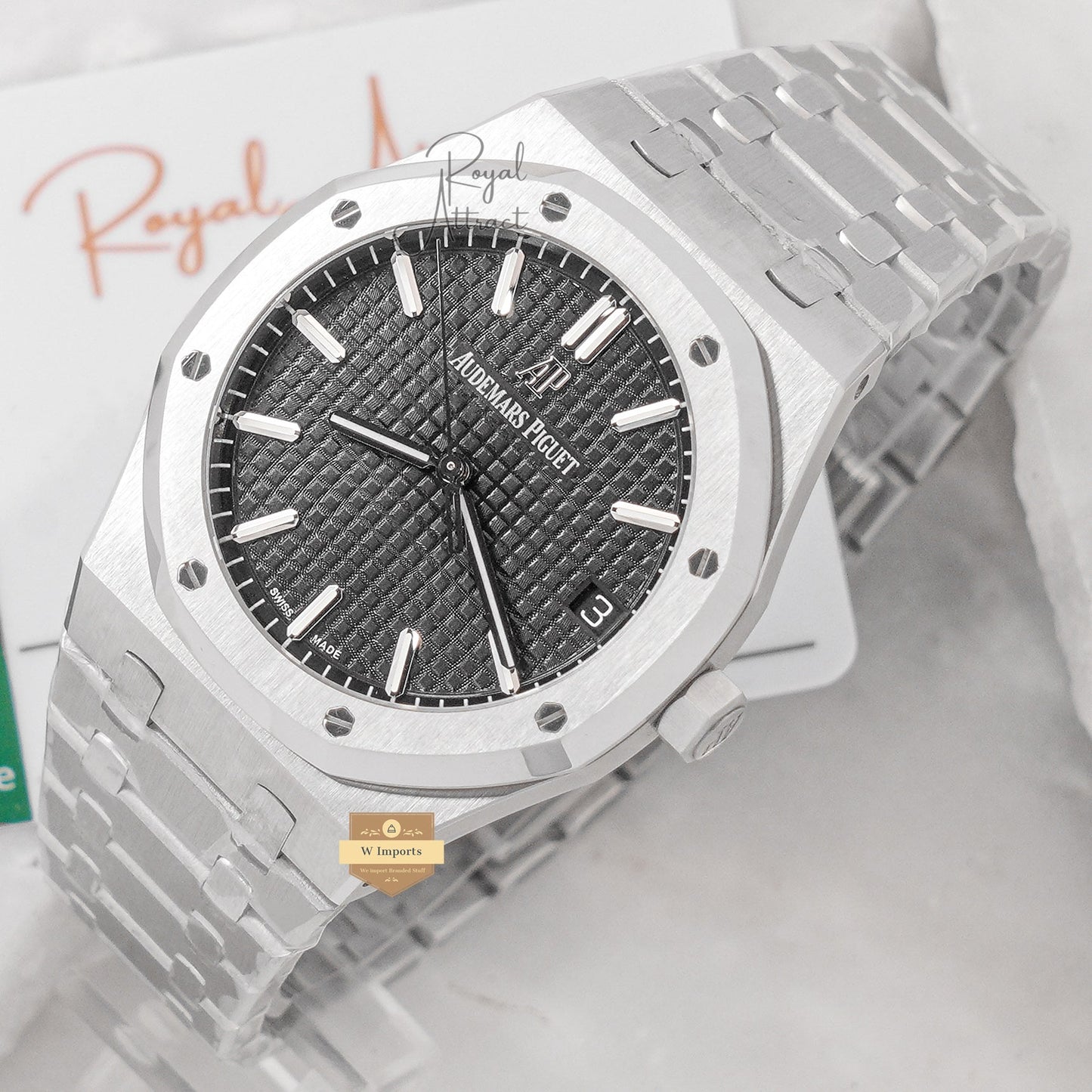 Latest Collection Silver Premium With Black Dial Ppf Made Automatic Watch