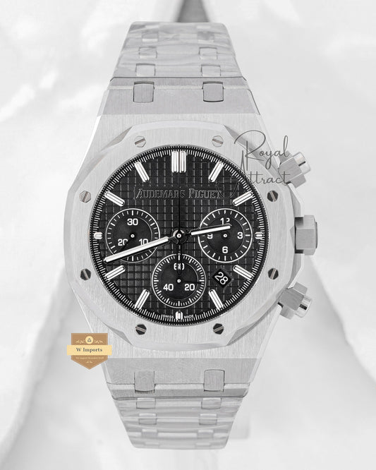 Latest Collection Chronograph Silver Premium With Black Dial Automatic Watch