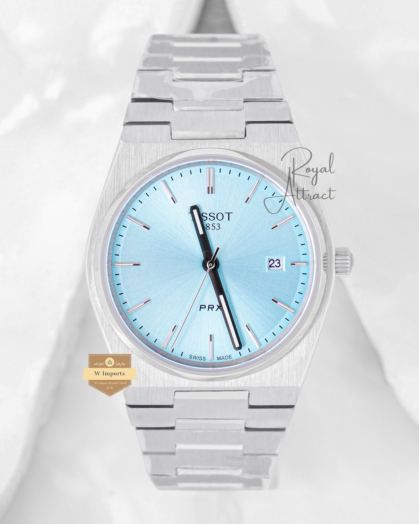 Latest Collection Prx Silver With Sky Blue Dial Automatic Watch