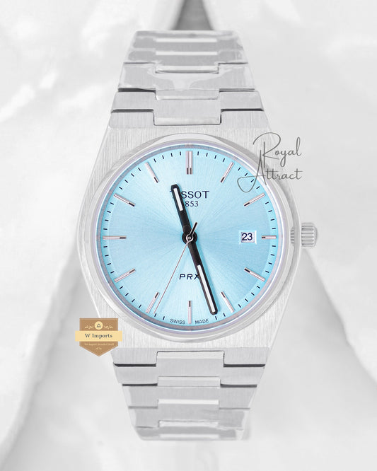 Latest Collection Prx Silver With Sky Blue Dial Automatic Watch