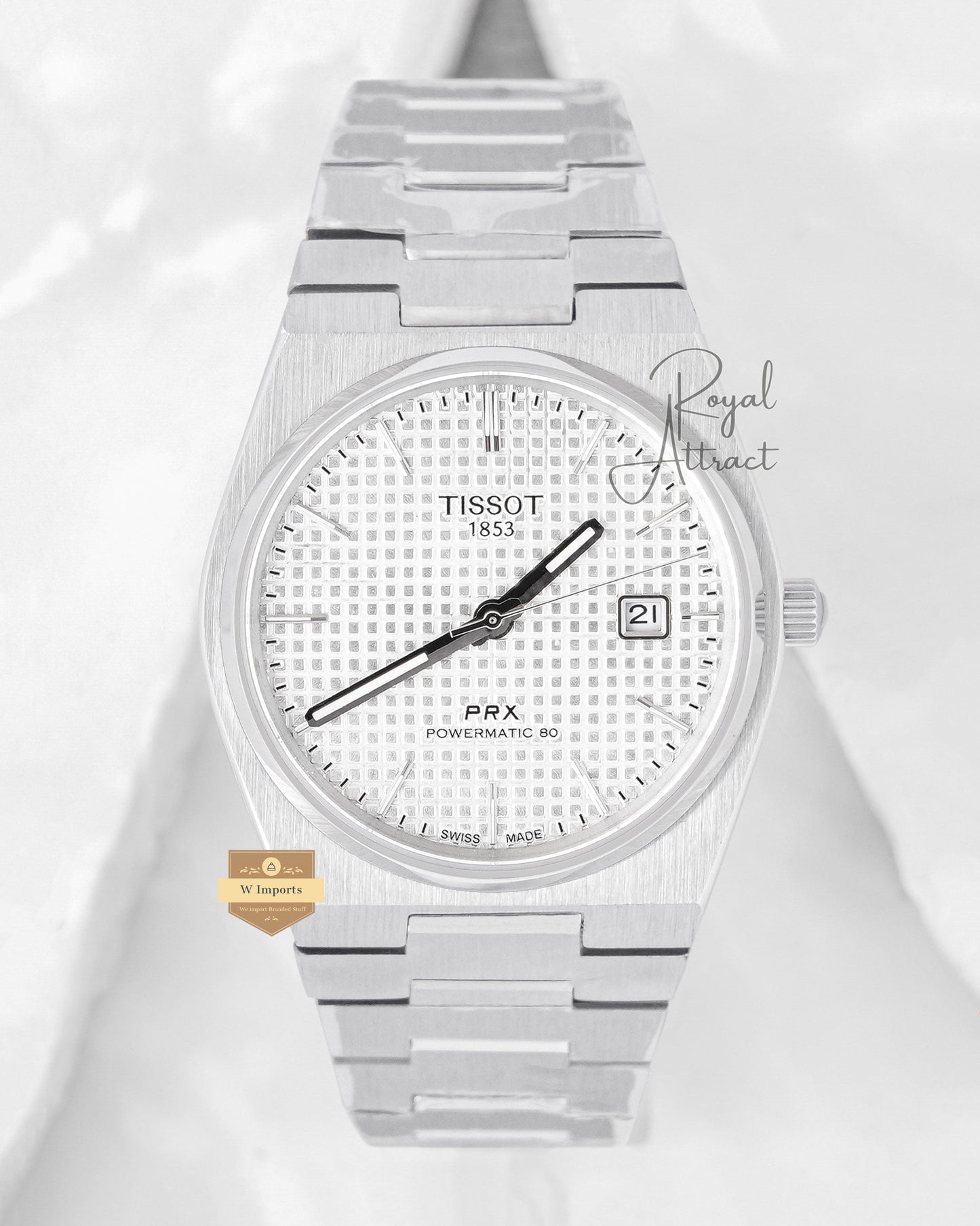 Latest Collection Prx All Silver Stainless Steel Texture Dial Automatic Watch