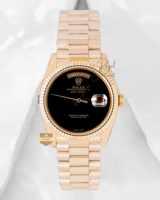 Latest Collection 36 Yellow Gold With Black dial Automatic Watch Gs Made