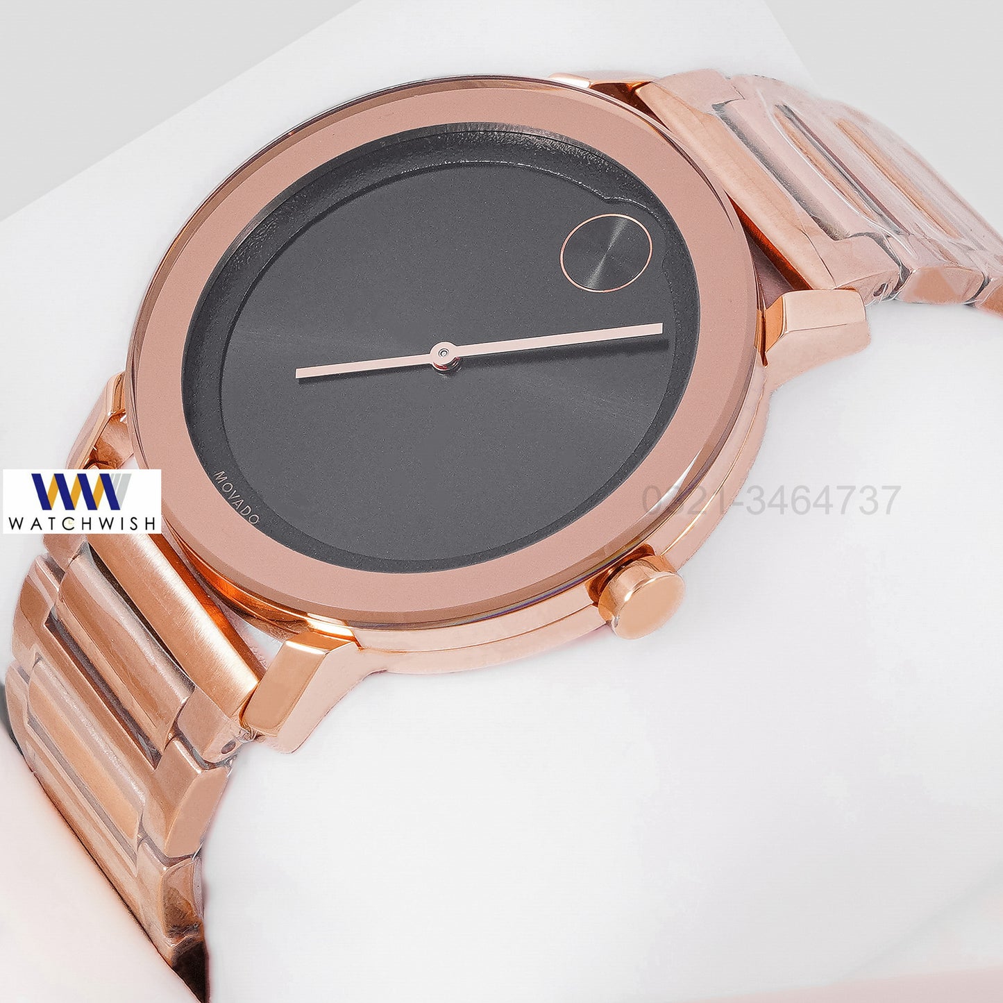 LATEST COLLECTION ROSE GOLD WITH BLACK DIAL CHAIN WATCH