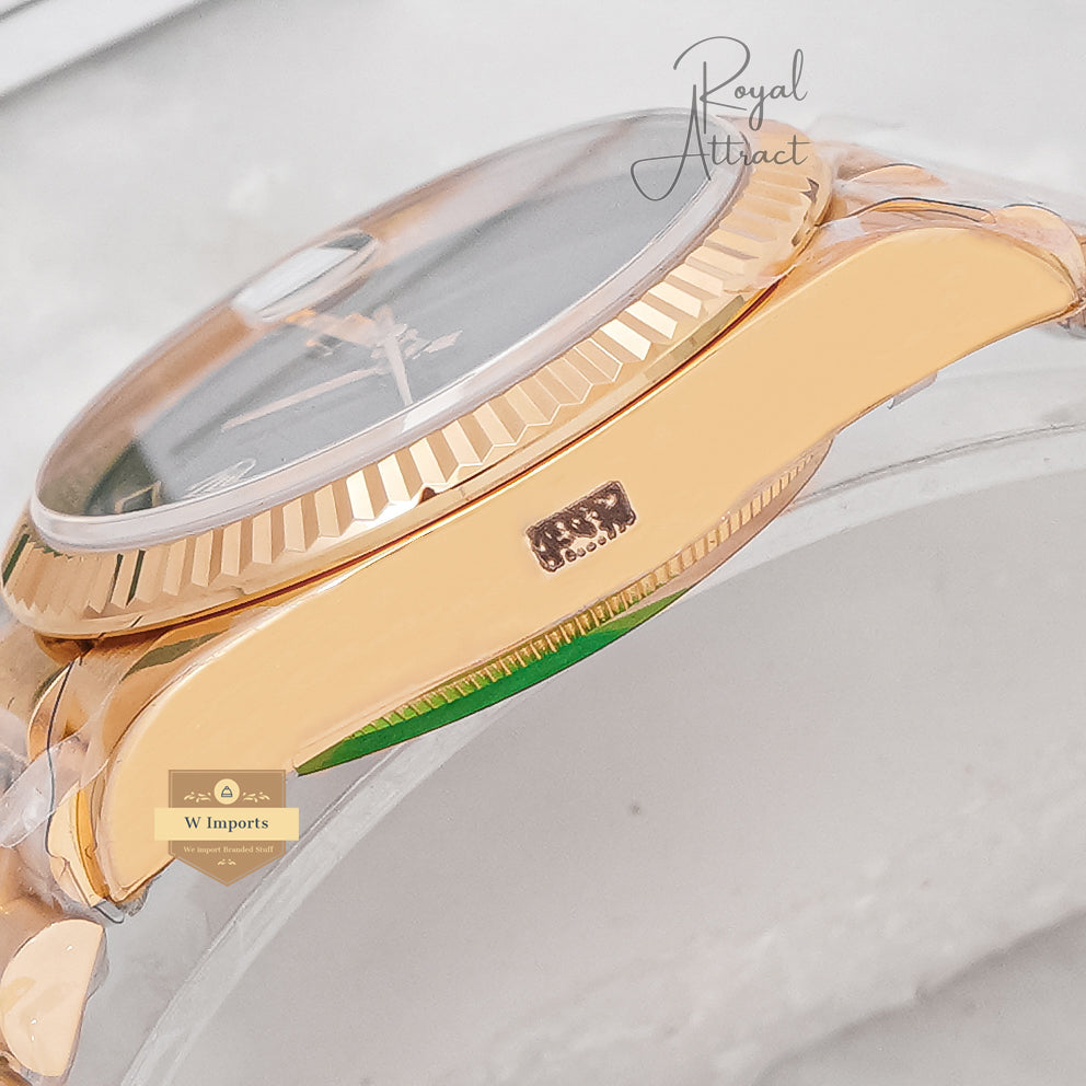 Latest Collection 36 Yellow Gold With Black dial Automatic Watch Gs Made