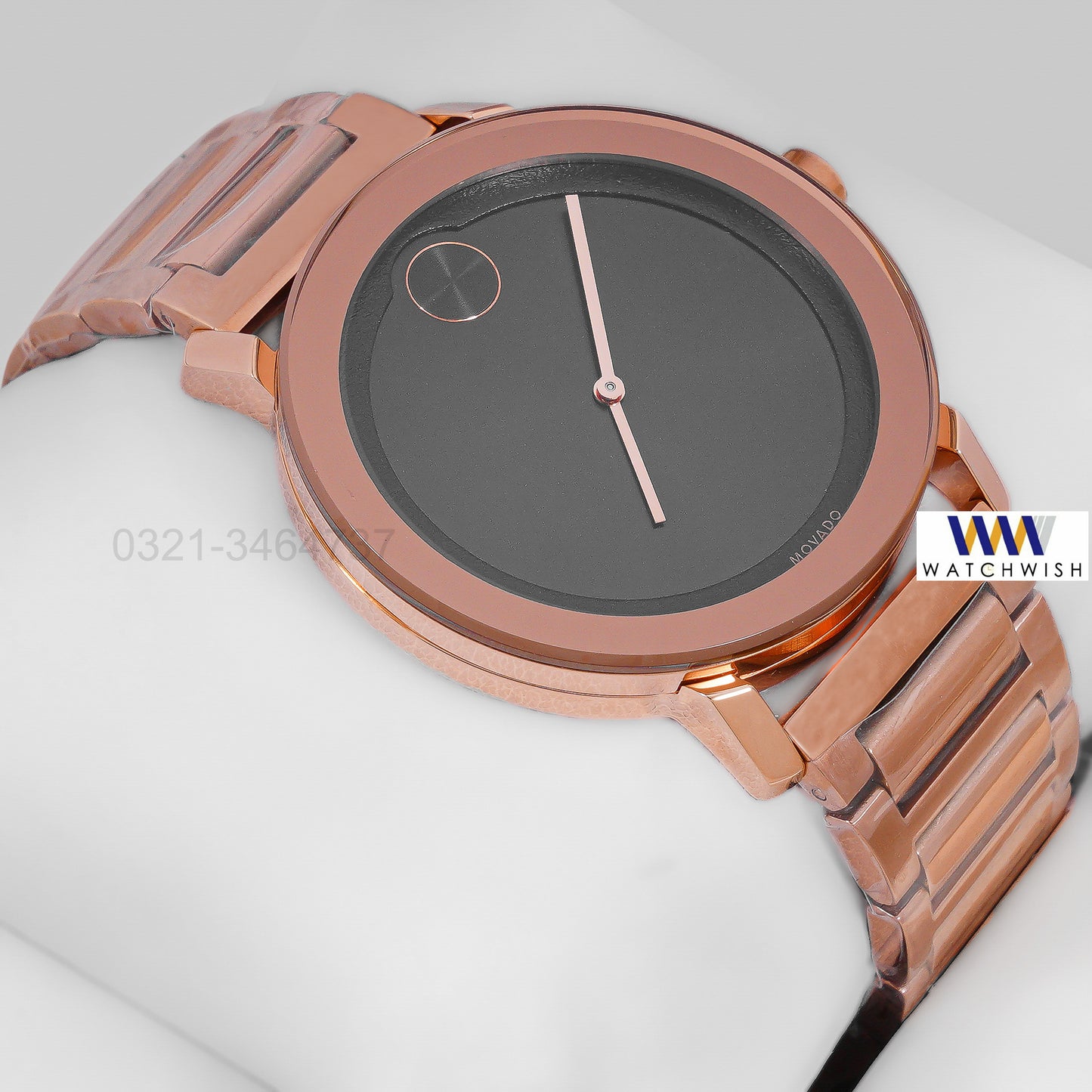 LATEST COLLECTION ROSE GOLD WITH BLACK DIAL CHAIN WATCH