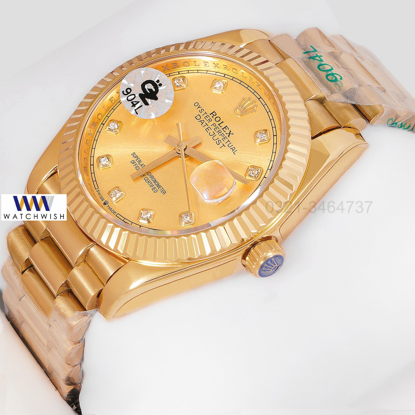 Latest Collection 40 All Yellow Gold With Dial Fluted Bezel Automatic Watch Oz Made