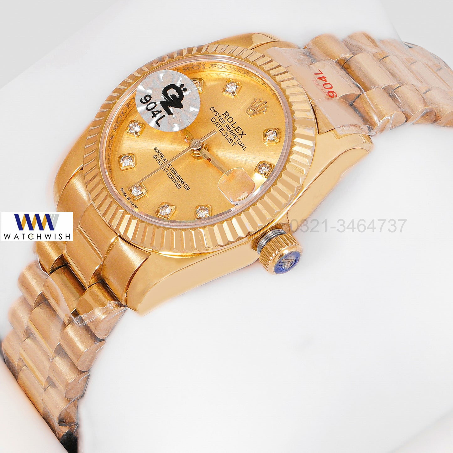 Latest Collection 31 All Yellow Gold With Dial Fluted Bezel Automatic Watch Oz Made Ladies Watch