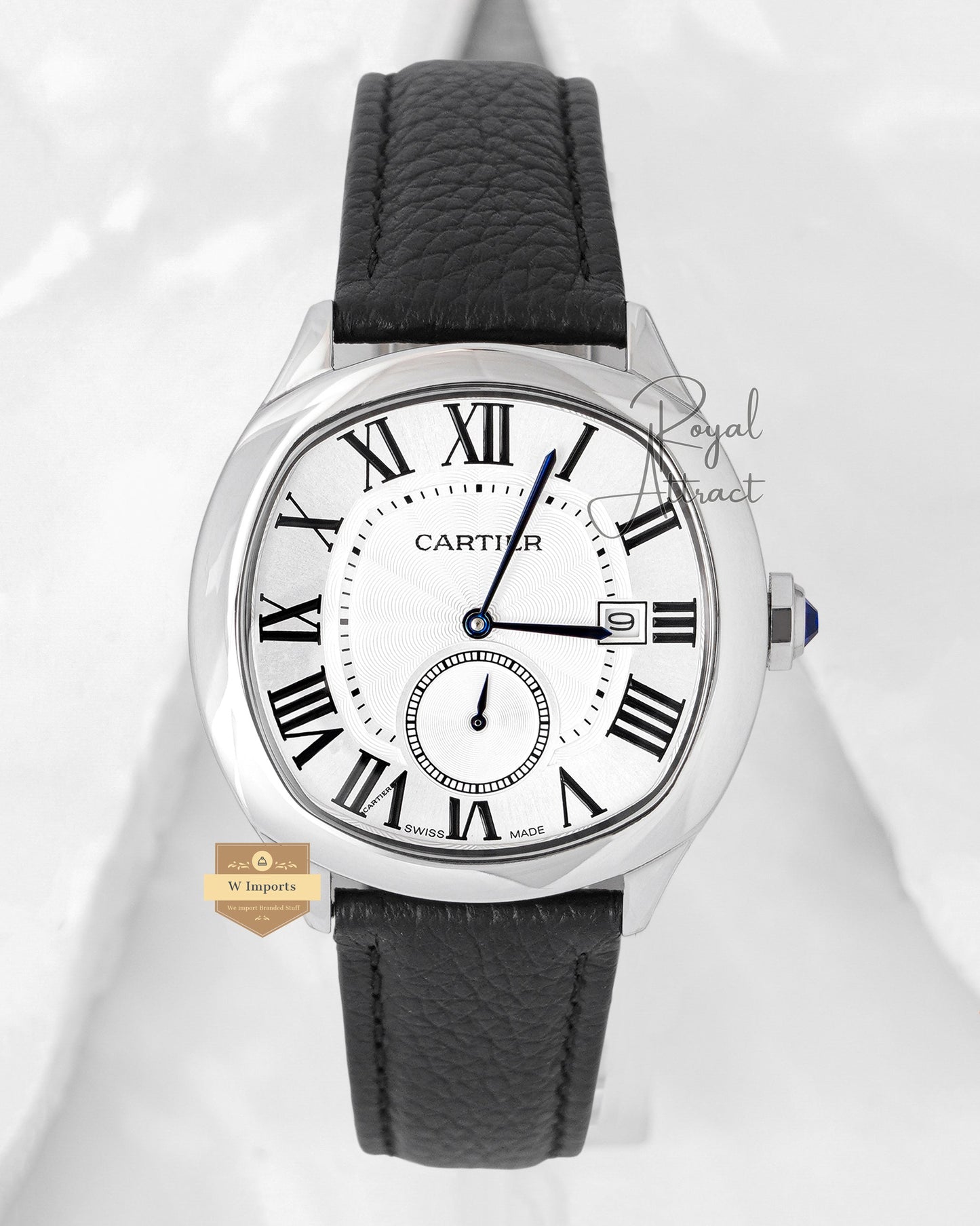 New Collection Silver Case With White Dial Leather Strap Automatic Watch For Men