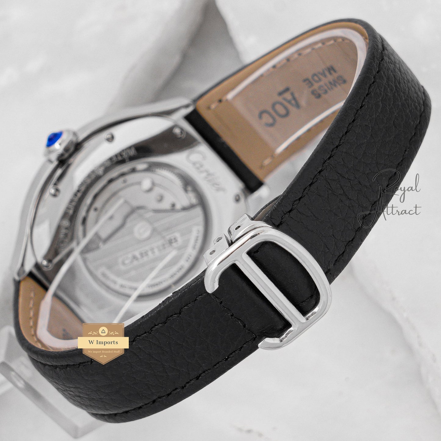 New Collection Silver Case With White Dial Leather Strap Automatic Watch For Men